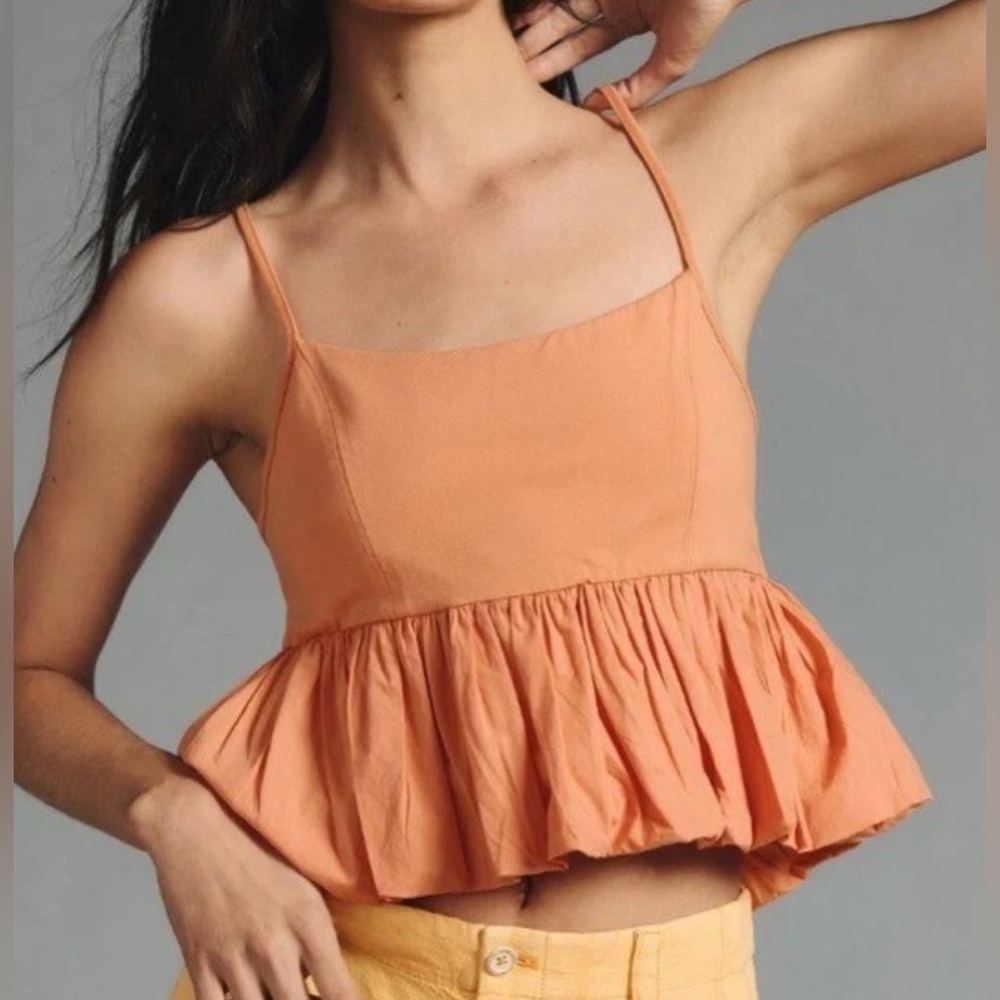 Anthropologie Maeve Vibrant Orange Blouse
